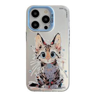 For iPhone 12 Pro Animal Pattern Oil Painting Series PC + TPU Phone Case(Stupid Cat)