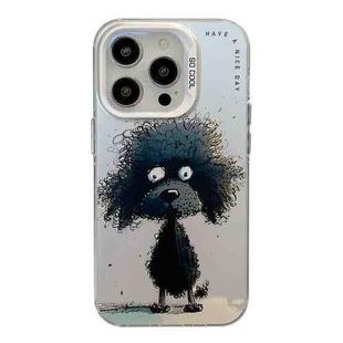 For iPhone 12 Pro Animal Pattern Oil Painting Series PC + TPU Phone Case(Black Dog)