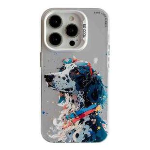 For iPhone 12 Pro Max Animal Pattern Oil Painting Series PC + TPU Phone Case(Spotted Dog)