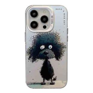 For iPhone 12 Pro Max Animal Pattern Oil Painting Series PC + TPU Phone Case(Black Dog)