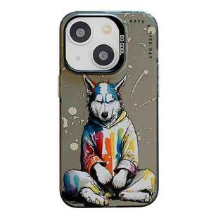 For iPhone 13 Animal Pattern Oil Painting Series PC + TPU Phone Case(Hoodie Dog)