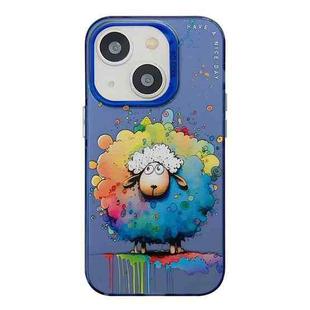 For iPhone 13 Animal Pattern Oil Painting Series PC + TPU Phone Case(Sheep)