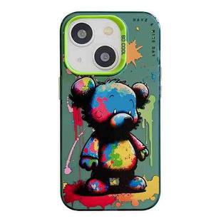 For iPhone 14 Animal Pattern Oil Painting Series PC + TPU Phone Case(Colorful Bear)