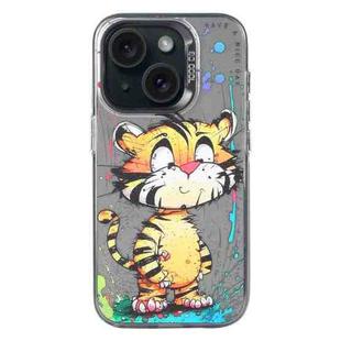 For iPhone 14 Animal Pattern Oil Painting Series PC + TPU Phone Case(Colorful Tiger)