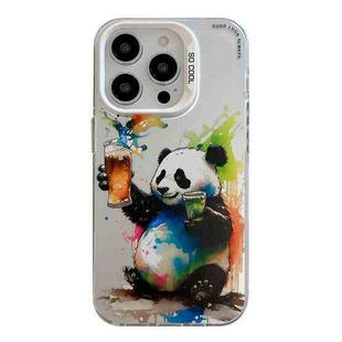 For iPhone 14 Pro Animal Pattern Oil Painting Series PC + TPU Phone Case(Panda)