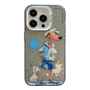 For iPhone 14 Pro Max Animal Pattern Oil Painting Series PC + TPU Phone Case(Wolf)