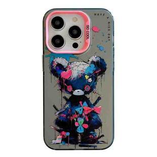 For iPhone 14 Pro Max Animal Pattern Oil Painting Series PC + TPU Phone Case(Tattered Bear)