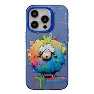 For iPhone 15 Pro Animal Pattern Oil Painting Series PC + TPU Phone Case(Sheep)
