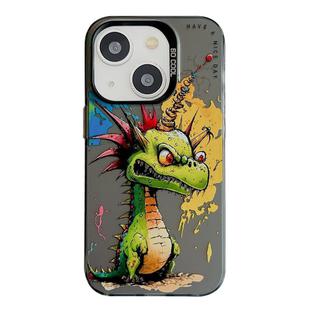 For iPhone 15 Plus Animal Pattern Oil Painting Series PC + TPU Phone Case(Dragon)