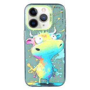 For iPhone 11 Pro Max Animal Pattern Oil Painting Series PC + TPU Phone Case(Colorful Cattle)