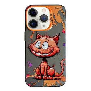 For iPhone 11 Pro Max Animal Pattern Oil Painting Series PC + TPU Phone Case(Smiling Cat)