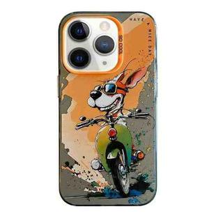 For iPhone 11 Pro Max Animal Pattern Oil Painting Series PC + TPU Phone Case(Bicycle Dog)