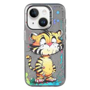 For iPhone 14 Plus Animal Pattern Oil Painting Series PC + TPU Phone Case(Colorful Tiger)