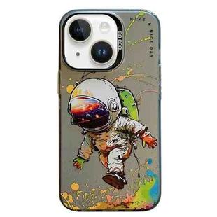 For iPhone 14 Plus Animal Pattern Oil Painting Series PC + TPU Phone Case(Astronaut)