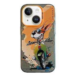 For iPhone 14 Plus Animal Pattern Oil Painting Series PC + TPU Phone Case(Rabbit)