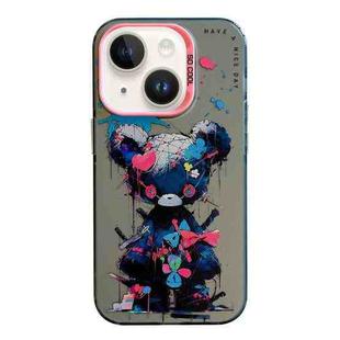 For iPhone 14 Plus Animal Pattern Oil Painting Series PC + TPU Phone Case(Tattered Bear)