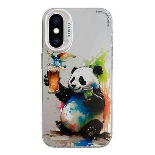 For iPhone XS Max Animal Pattern Oil Painting Series PC + TPU Phone Case(Panda)