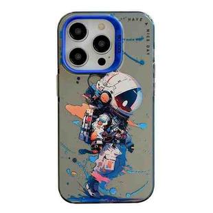 For iPhone 16 Pro Max Animal Pattern Oil Painting Series PC + TPU Phone Case(Tattered Astronaut)