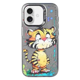 For iPhone 16 Plus Animal Pattern Oil Painting Series PC + TPU Phone Case(Colorful Tiger)