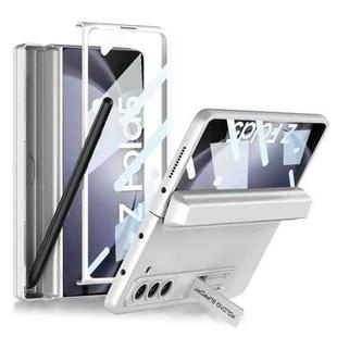 For Samsung Galaxy Z Fold5 GKK Integrated Magnetic Full Coverage Phone Flip Case with Pen Box(Silver)