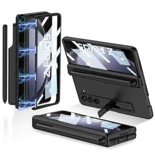 For Samsung Galaxy Z Fold5 GKK Integrated Magnetic Full Coverage Phone Flip Case with Pen Holder(Black)