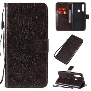 For Motorola Moto G Power Embossed Sunflower Pattern Horizontal Flip PU Leather Case with Holder & Card Slots & Wallet & Lanyard(Brown)