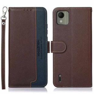 For Nokia C110 KHAZNEH Litchi Texture Leather RFID Phone Case(Brown)