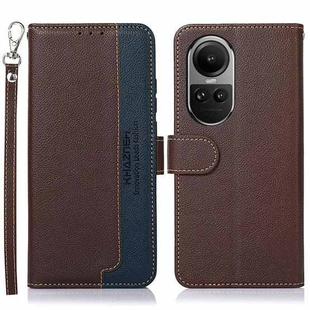 For OPPO Reno10 / Reno10 Pro Global KHAZNEH Litchi Texture Leather RFID Phone Case(Brown)