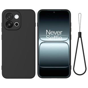 For OnePlus 13T / 13s Pure Color Liquid Silicone Shockproof Phone Case(Black)