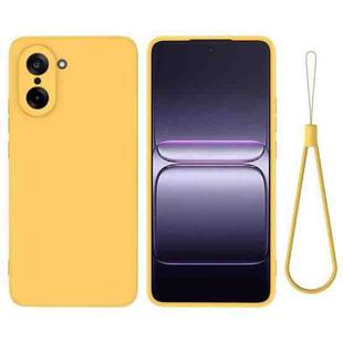 For OnePlus Nord CE5 / Ace 5 Racing Pure Color Liquid Silicone Shockproof Phone Case(Yellow)