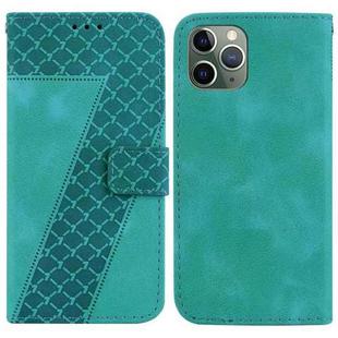 For iPhone 11 Pro Max 7-shaped Embossed Leather Phone Case(Green)