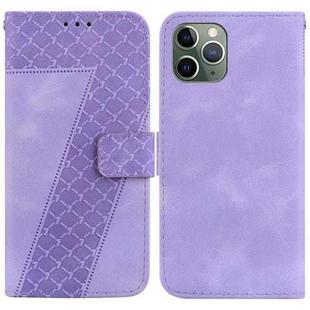 For iPhone 11 Pro 7-shaped Embossed Leather Phone Case(Purple)