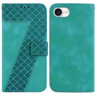 For iPhone SE 2024 7-shaped Embossed Leather Phone Case(Green)