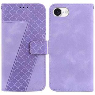 For iPhone SE 2024 7-shaped Embossed Leather Phone Case(Purple)