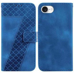 For iPhone SE 2024 7-shaped Embossed Leather Phone Case(Blue)