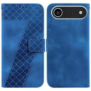 For iPhone 17 Air Seven-shaped Embossed Leather Phone Case(Blue)