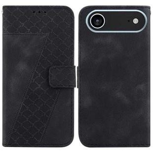 For iPhone 17 Air Seven-shaped Embossed Leather Phone Case(Black)