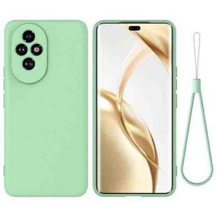 For Honor 200 Pro Pure Color Liquid Silicone Shockproof Phone Case(Green)