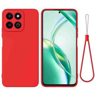 For Honor 200 Smart Pure Color Liquid Silicone Shockproof Phone Case(Red)