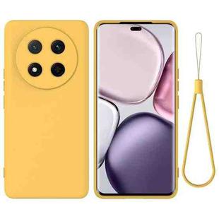 For Honor X9c Pure Color Liquid Silicone Shockproof Phone Case(Yellow)