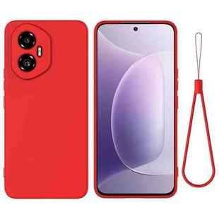 For Honor 300 Pure Color Liquid Silicone Shockproof Phone Case(Red)