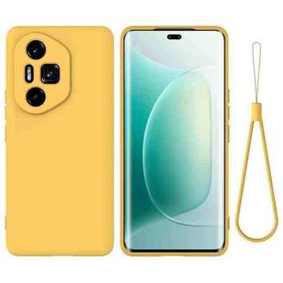 For Honor 300 Ultra / 300 Pro Pure Color Liquid Silicone Shockproof Phone Case(Yellow)