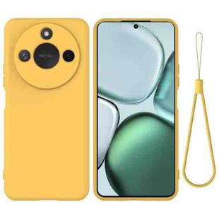 For Honor X9c Smart / X60 Pure Color Liquid Silicone Shockproof Phone Case(Yellow)