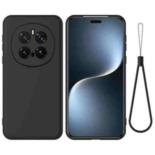 For Honor Magic7 Pro Pure Color Liquid Silicone Shockproof Phone Case(Black)