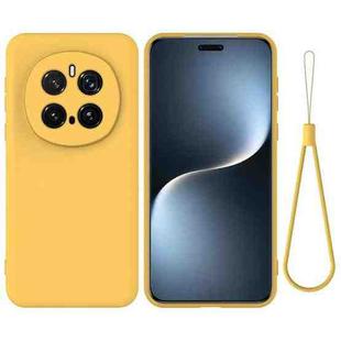 For Honor Magic7 Pro Pure Color Liquid Silicone Shockproof Phone Case(Yellow)