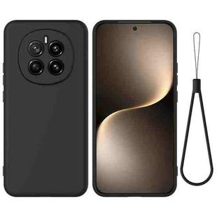 For Honor Magic7 Pure Color Liquid Silicone Shockproof Phone Case(Black)