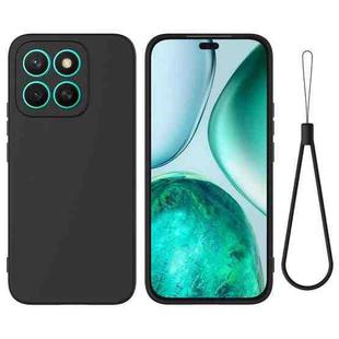 For Honor X8c 4G Pure Color Liquid Silicone Shockproof Phone Case(Black)
