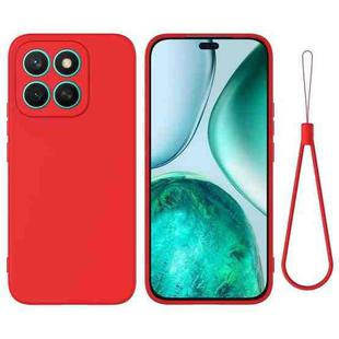 For Honor X8c 4G Pure Color Liquid Silicone Shockproof Phone Case(Red)