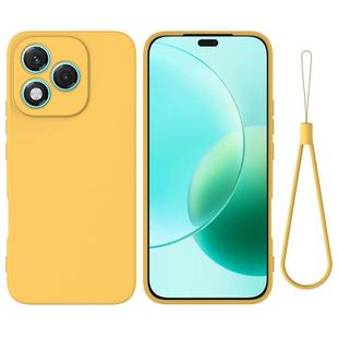 For Honor 400 Lite Pure Color Liquid Silicone Shockproof Phone Case(Yellow)