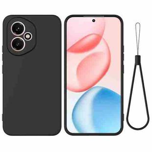 For Honor 400 Global 156.5mm Solid Color Liquid Silicone Dropproof Full Coverage Phone Case(Black)